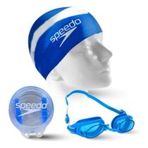 Kit Speedo Swim Touca Protetor Oculos Azul