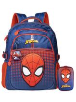 Kit Spider Man Aranha Mochila Costas + Estojo Box Marvel