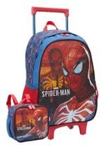 Kit Spider Man Aranha Mochila Rodas + Lancheira Luxo Oficial