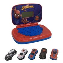 Kit Spider-Man Laptop Bilingue + 5 Mini Veiculos Pull Back