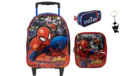 Kit Spider Man Mochila De Rodas + Lancheira + Estojo + Chave Kit Spider Man Mochila De Rodas + Lancheira + Estojo + Chave