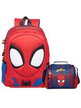 Kit Spider Spidey Aranha Mochila Mini Costas + Lancheira