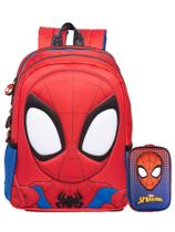 Kit Spider Spidey Mochila Mini Costas + Estojo Box Marvel