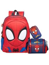 Kit Spider Spidey Mochila Mini Costas + Lancheira + Estojo