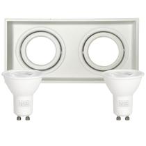 Kit Spot de Embutir Hub Retangular Branco Luminatti + 2 Lâmpadas LED Dicróica 6,5W Black+Decker Kit Spot de Embutir Hub Retangular Branco Luminatti + 2 Lâmpadas LED Dicróica 6,5W Black+Decker