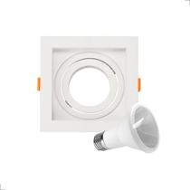 Kit Spot De Embutir Recuado PAR20 LED 6000K Quadrado Direcionável