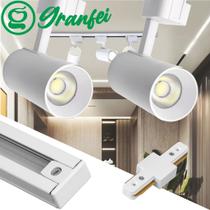 Kit Spot Eletrificado 10W + Trilho Linear 1 Metro Led Branco Preto Branco Frio Neutro Quente Soutime