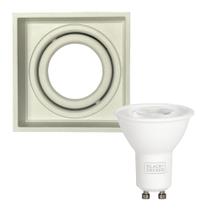 Kit Spot Embutir Hub Microborda Recuado Quadrado Luminatti + Lâmpada LED Dicróica 6,5W Black+Decker Kit Spot Embutir Hub Microborda Recuado Quadrado Luminatti + Lâmpada LED Dicróica 6,5W Black+Decker