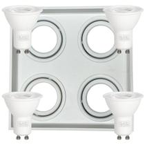 Kit Spot Embutir Hub Quadrado Branco Luminatti + 4 Lampadas LED Dicroica 6,5W Black Decker Kit Spot Embutir Hub Quadrado Branco Luminatti + 4 Lampadas LED Dicroica 6,5W Black Decker
