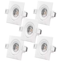 Kit Spot LED Quadrado 7W - 3.000K Bivolt Com 5 Unidades (520,0038) - Noll LED