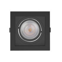 Kit Spot Quadrado Recuado Embutir Direcionável 10x10cm GU10 + Lâmpada Dicróica MR16