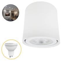 Kit Spot Redondo Sobrepor Direcionável GU10 e Lâmpada MR16
