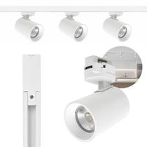 Kit Spots Trilho Eletrificado 3 Spot 7W Com Trilho De Iluminação Branco 1 Metro Luminarte Kit Spots Trilho Eletrificado 3 Spot 7W Com Trilho De Iluminação Branco 1 Metro Luminarte