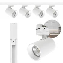 Kit Spots Trilho Eletrificado 4 Spot 7W Com Trilho De Iluminação Branco 1 Metro Luminarte Kit Spots Trilho Eletrificado 4 Spot 7W Com Trilho De Iluminação Branco 1 Metro Luminarte