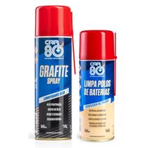 Kit Spray Grafite E Limpa Polo De Bateria Car80