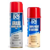 Kit Spray Graxa Branca De Lítio Limpa Polo De Bateria Car80 Kit Spray Graxa Branca De Lítio Limpa Polo De Bateria Car80