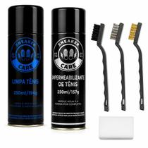 Kit Spray Limpa Tênis Spray Impermeabilizante Escova E Esponja Mágica Kit Spray Limpa Tênis Spray Impermeabilizante Escova E Esponja Mágica
