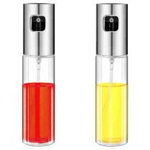 kit spray pulverizador p/azeite e vinagre aco inox e vidro 2 pcs kit spray pulverizador p/azeite e vinagre aco inox e vidro 2 pcs