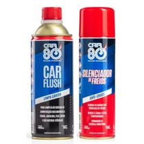 Kit Spray Silenciador De Freio E Car Flush Limpa Motor Car80