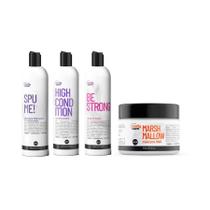 Kit Spume, High Condition, Be Strong e Marshmallow 4 Produtos Curly Care