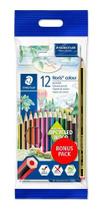 Kit Staedtler Lápis de Cor 12 Cores + 1 Lápis Grafite Nº 2HB e 1 Borracha