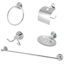 Kit Stander Acessórios Para Banheiro Aço Inox 5 Peças