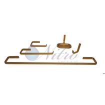 Kit Stander Quadrus Rose Fosco para Banheiro com 5 Peças