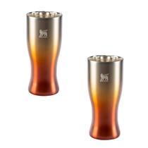 Kit stanley 2 copos térmicos pilsner glass happy hour 444ml laranja amber haze