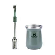 Kit stanley bomba p/mate com mola ajustável e cuia térmica 236ml hammertone green