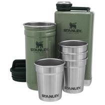 Kit Stanley de Copos de Tiro e Frasqueira de Aço Inoxidável - Pacote para Aventura com 4 Copos e Frasca de 8oz