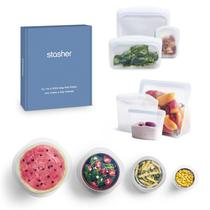 Kit Stasher com 10 Sacos Reutilizáveis de Silicone para Armazenamento