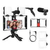 Kit Stedicam Celular + 2 Iluminador MTG-3333 P/ Youtube Kit Stedicam Celular + 2 Iluminador MTG-3333 P/ Youtube