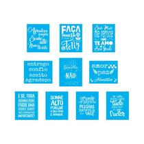 Kit Stencil 10 Unid - Frases 20 X 25Cm- Ref 30
