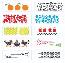 Kit Stencil Tamako 10x30cm - 10 Stencils Diferentes