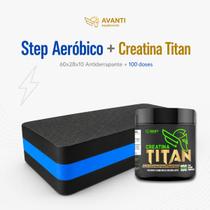 Kit Step Aeróbico 60x28x10 Antiderrapante + Creatina Titan Monohidratada 300g Avanti Supplements Kit Step Aeróbico 60x28x10 Antiderrapante + Creatina Titan Monohidratada 300g Avanti Supplements
