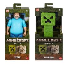 Kit Steve e Creeper Minecraft o Filme 28 cm - Mattel JRF65