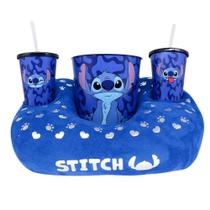 Kit Stitch Almofada Suede + Balde Pipoca + 2 Copos Oficial Disney - Zona Criativa