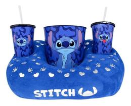 Kit Stitch Almofada Suede Balde Pipoca Copos Oficial Disney