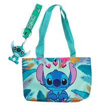 Kit Stitch: Bolsa Temática + Chaveiro Emborrachado 3D = 2 Produtos