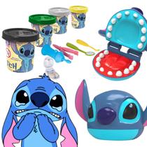Kit Stitch Dentista Disney com Massinhas e Acessórios Educativos para Crianças