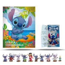 Kit Stitch: Esta É A Minha Família - 10 Miniaturas + Livro Com Cenário Gigante + Cartões Para Colorir (4 Un)