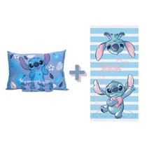 Kit Stitch Jogo Lençol 2 Pçs + Toalha Banho Disney Kit Stitch Jogo Lençol 2 Pçs + Toalha Banho Disney