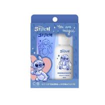 Kit Stitch Lip Shine Bala de Abacaxi + Hidratante Corporal Disney com Óleo de Coco, Óleo de Algodão e Aminoácidos