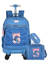 Kit Stitch Mochila Rodas + Lancheira + Estojo Triplo Luxo Kit Stitch Mochila Rodas + Lancheira + Estojo Triplo Luxo
