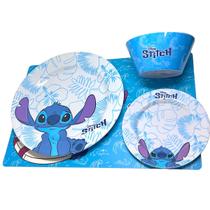 Kit Stitch refeição jogo americano pratos tigela 4pçs infantil
