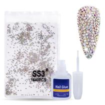 Kit Strass Pedrinhas Para Unhas 1440 Unidades + Cola Com Pincel 10g Kit Strass Pedrinhas Para Unhas 1440 Unidades + Cola Com Pincel 10g