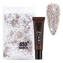 Kit Strass Pedrinhas Para Unhas 1440 Unidades + Cola Em Gel Tips 20g