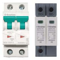 Kit String Box Solar 1000V 2P Disjuntor 10A + DPS 40kA DC CC