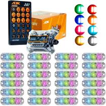 Kit Strobo Ajk Rgb Rítmico 3.0 + 24 Faróis 6w Colorido