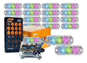 Kit Strobo AJK RGB Rítmico 3.0 + 60 Faróis 6W